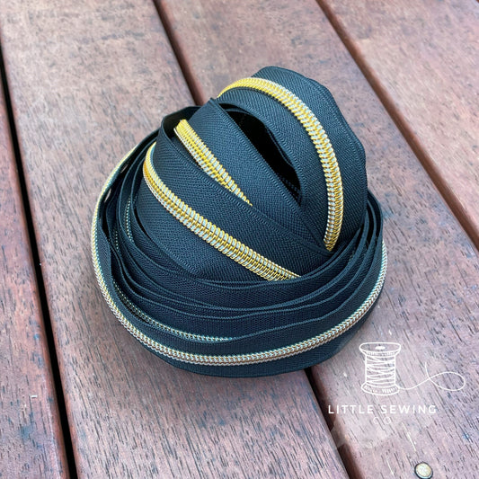 Black with Yellow Teeth Zipper Tape #5