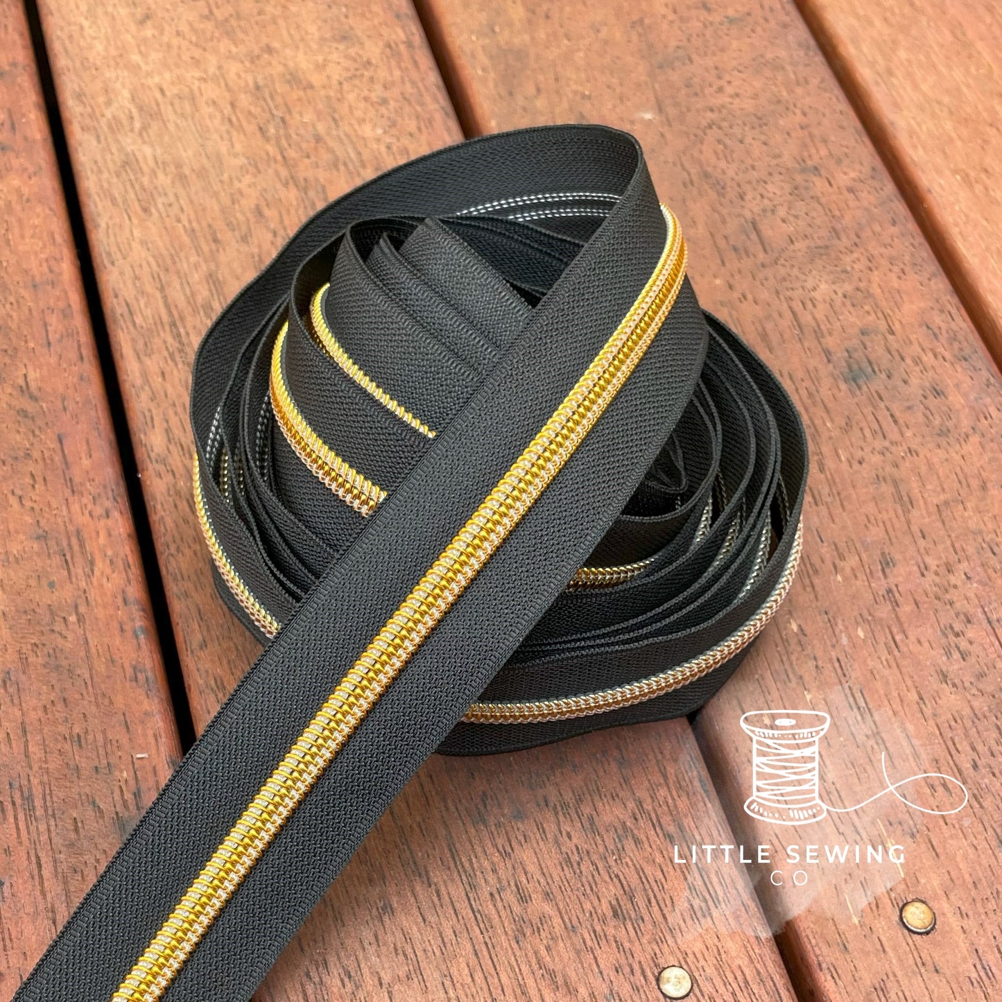 Black with Yellow Teeth Zipper Tape #5