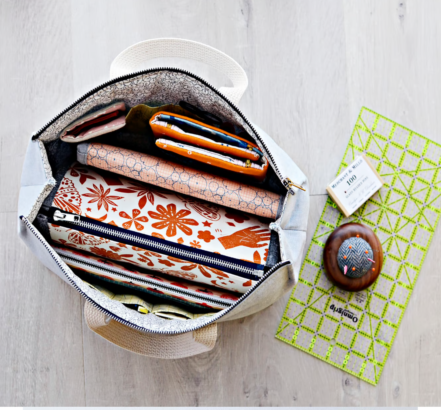 Kit Supply Tote Paper Pattern by Aneela Hoey