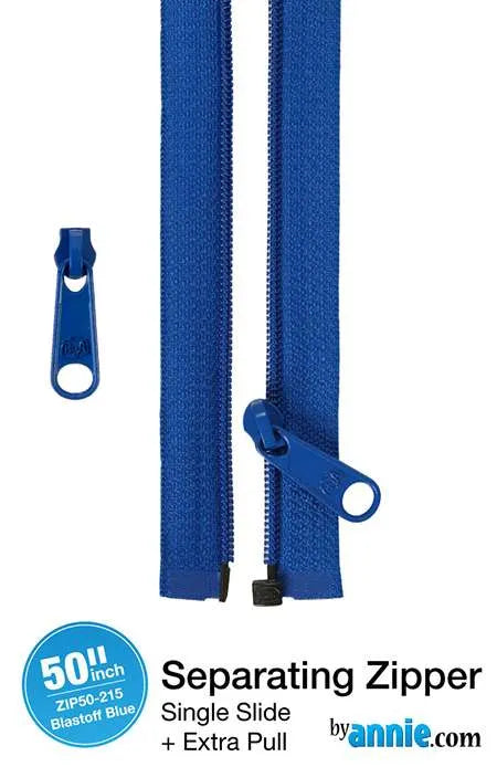 By Annie - 50″ Separating Zipper – Blastoff Blue