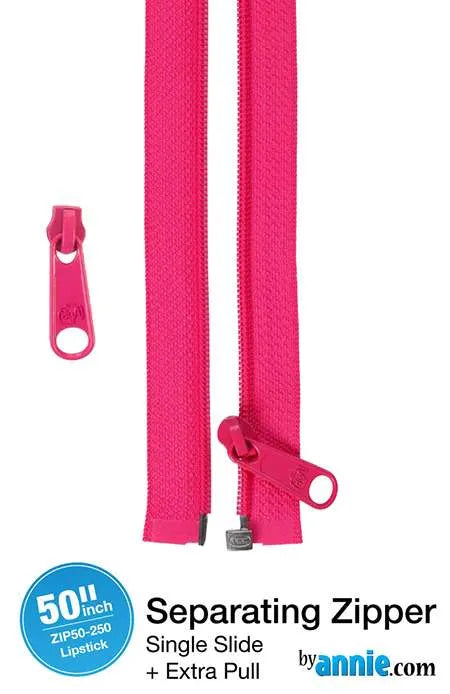By Annie - 50″ Separating Zipper – Lipstick