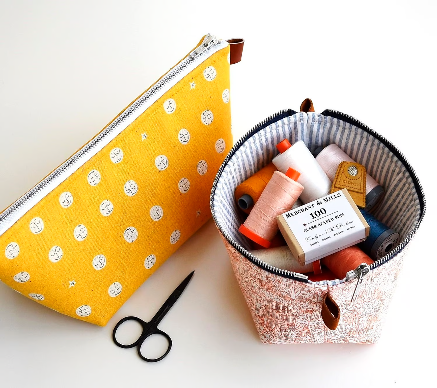 Zippered Basket Pouch Paper Pattern by Aneela Hoey