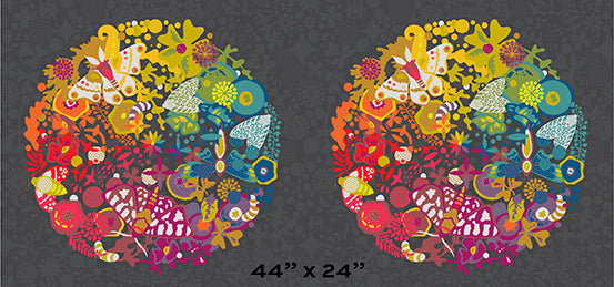 Art Theory by Alison Glass - Grand Circle Panel in Charcoal