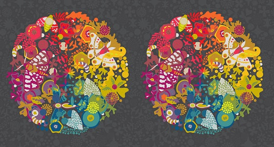 Art Theory by Alison Glass - Grand Circle Panel in Charcoal