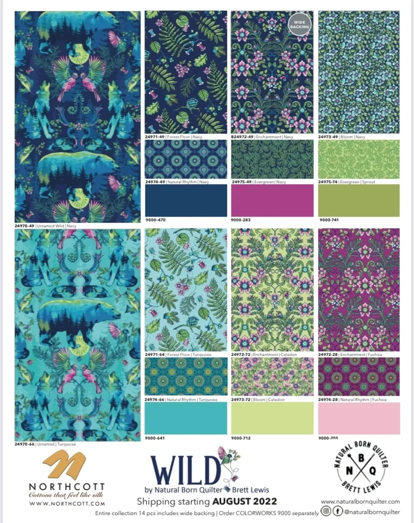 Brett Lewis - Wild - Wide Backing - Enchantment Navy