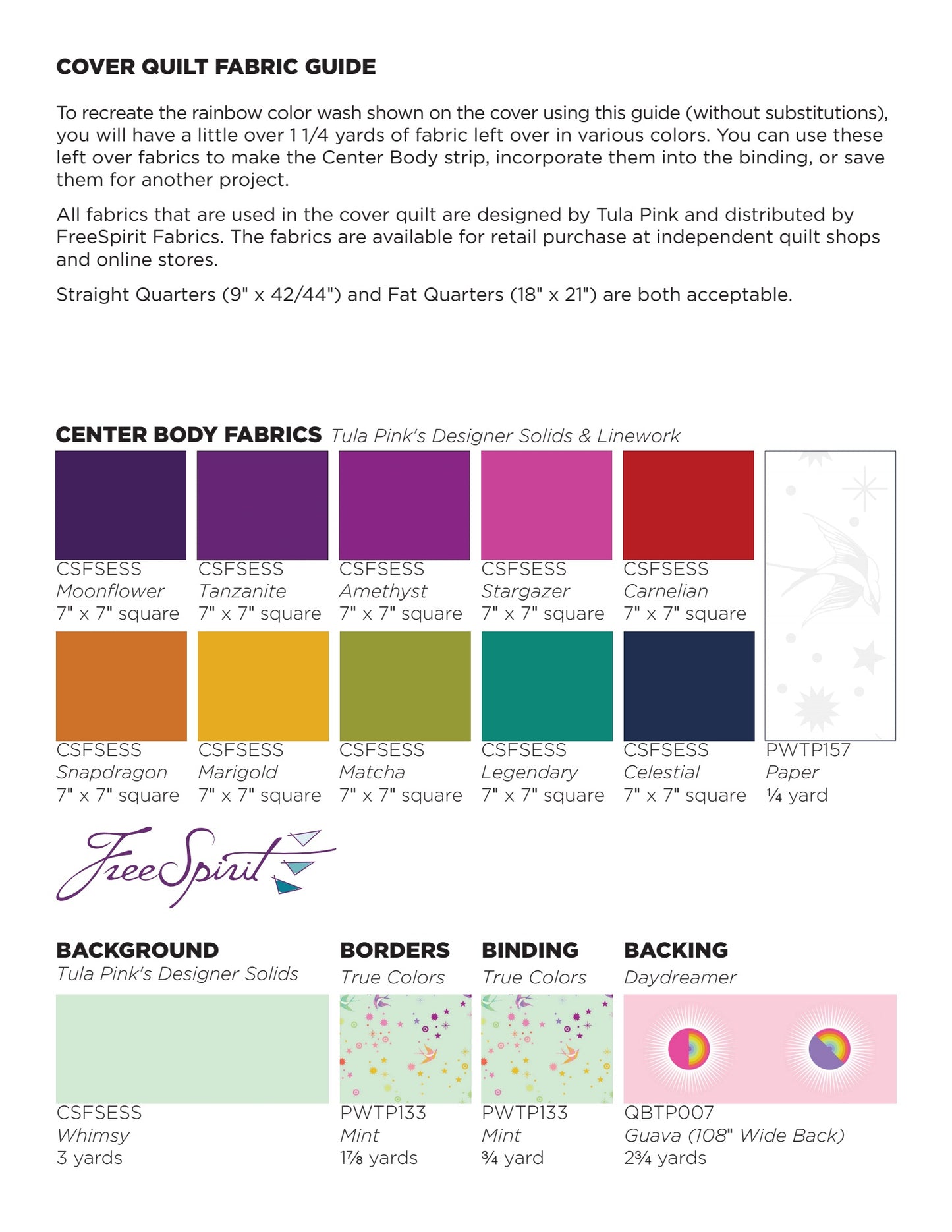 Tula Pink's Butterfly Quilt 2: Fabric Pack