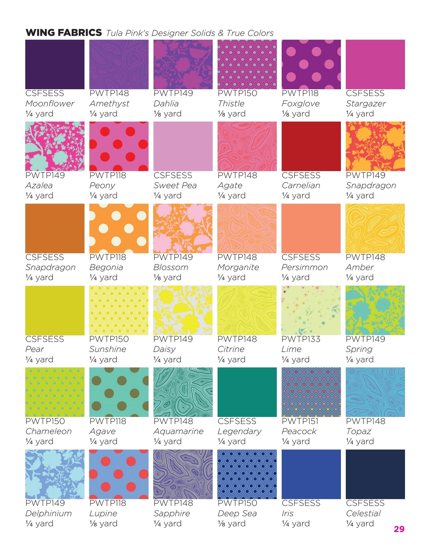 Tula Pink's Butterfly Quilt 2: Fabric Pack