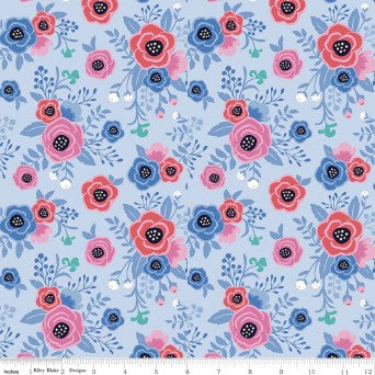 REMNANT - My Unicorn Floral Periwinkle - 3.10m