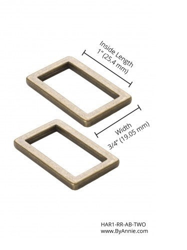 1" Rectangle Ring Flat - Set of 2