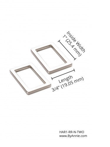 1" Rectangle Ring Flat - Set of 2