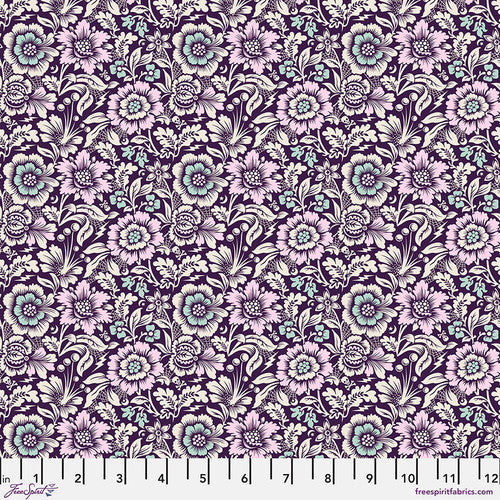 Tula Pink Nightshade Deja Vu - Mini Spider Blossom - Nerium