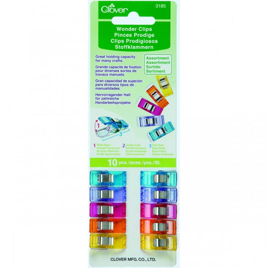 Clover Wonder Clips Coloured 10pcs