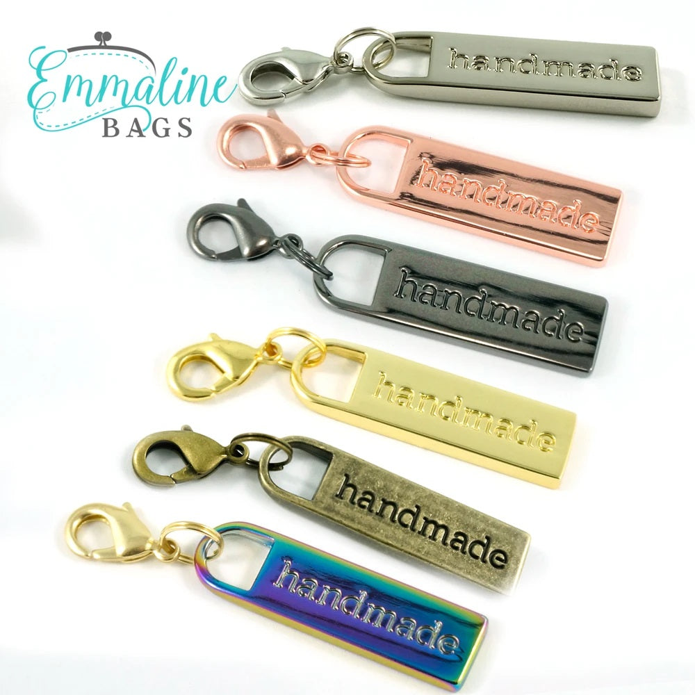 Zipper Pulls: "handmade" (1 Pack) by Emmaline Bags