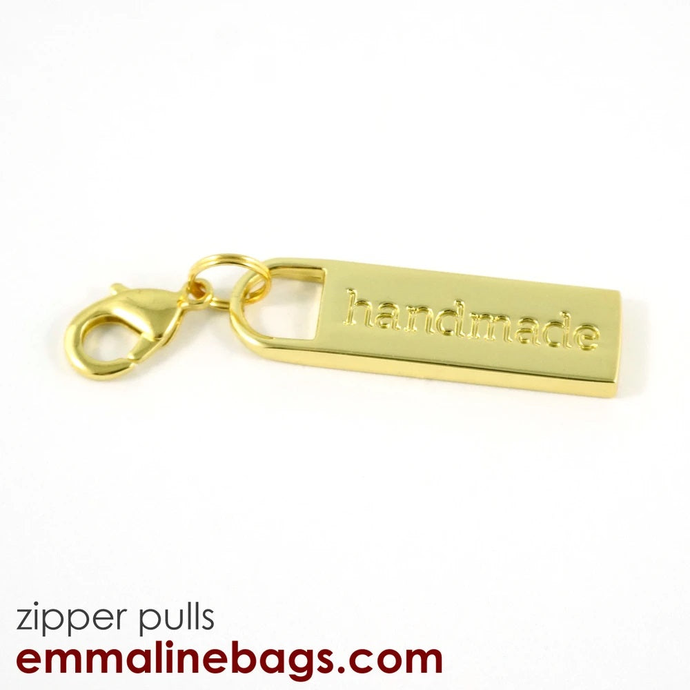 Zipper Pulls: "handmade" (1 Pack) by Emmaline Bags