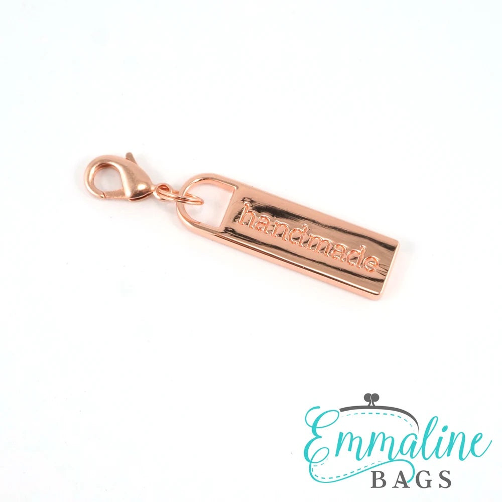 Zipper Pulls: "handmade" (1 Pack) by Emmaline Bags