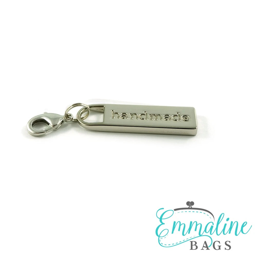 Zipper Pulls: "handmade" (1 Pack) by Emmaline Bags