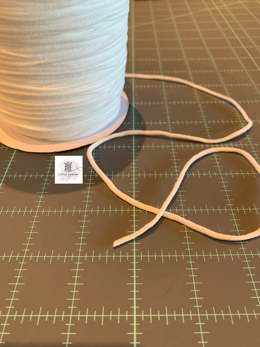 3mm Round Elastic - White
