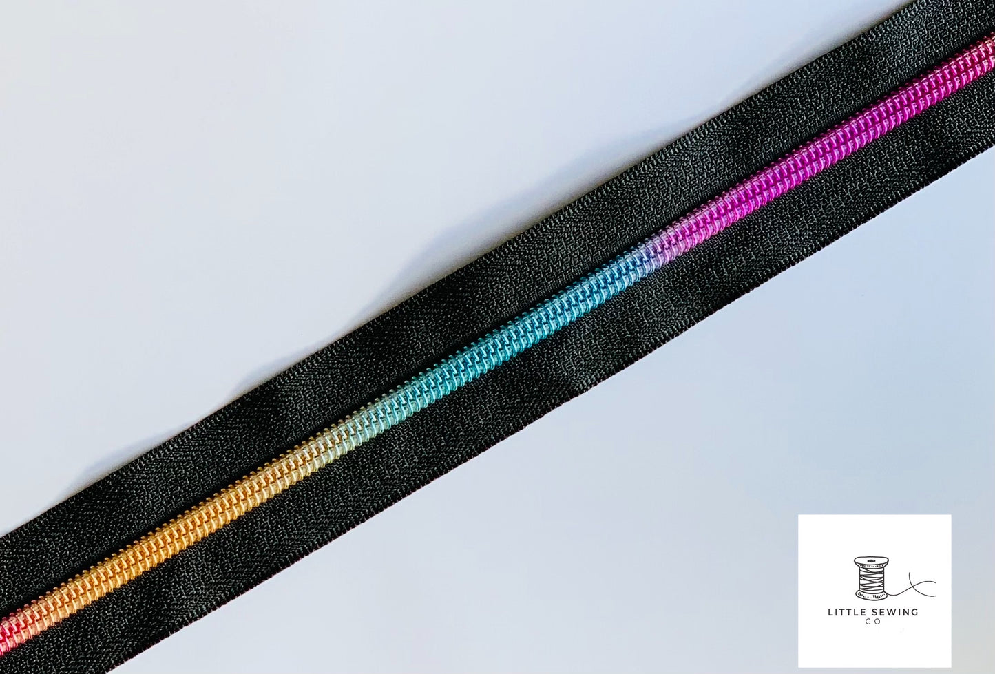 Black tape with Rainbow Teeth Zipper Tape #5