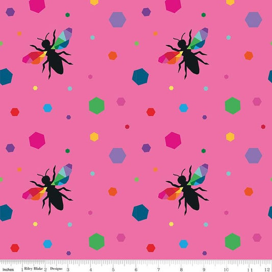 ‘Create’ by Kristy Lea - Hexie Bees Pink
