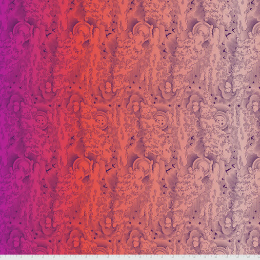 Tula Pink Daydreamer - Little Fluffy Clouds - Dragonfruit