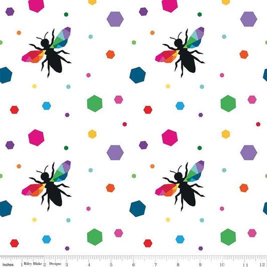 ‘Create’ by Kristy Lea - Hexie Bees White
