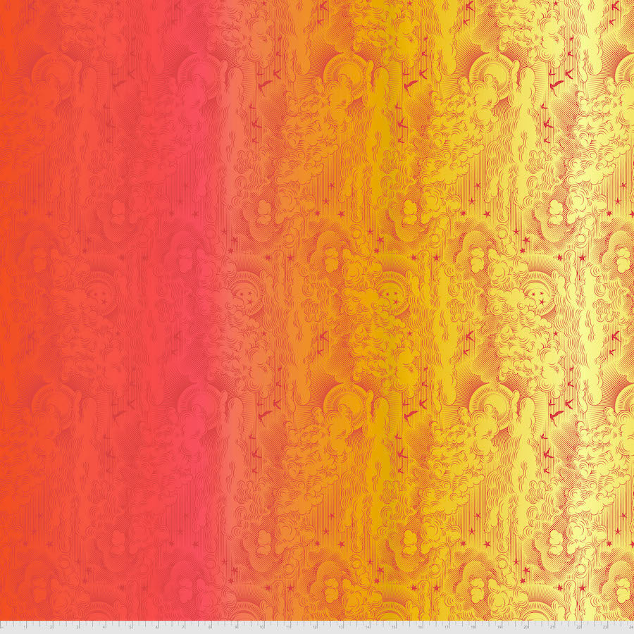 Tula Pink Daydreamer - Little Fluffy Clouds - Mango