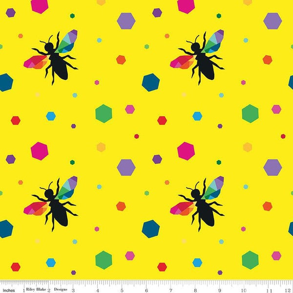 ‘Create’ by Kristy Lea - Hexie Bees Yellow