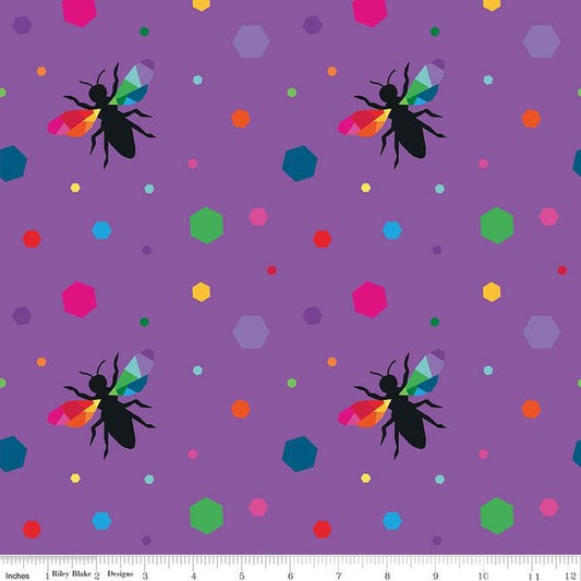 ‘Create’ by Kristy Lea - Hexie Bees Purple