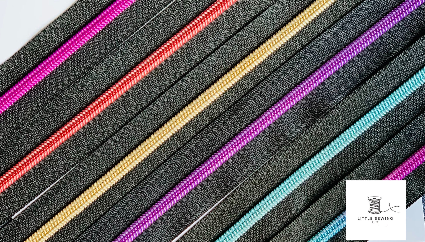 Black tape with Rainbow Teeth Zipper Tape #5