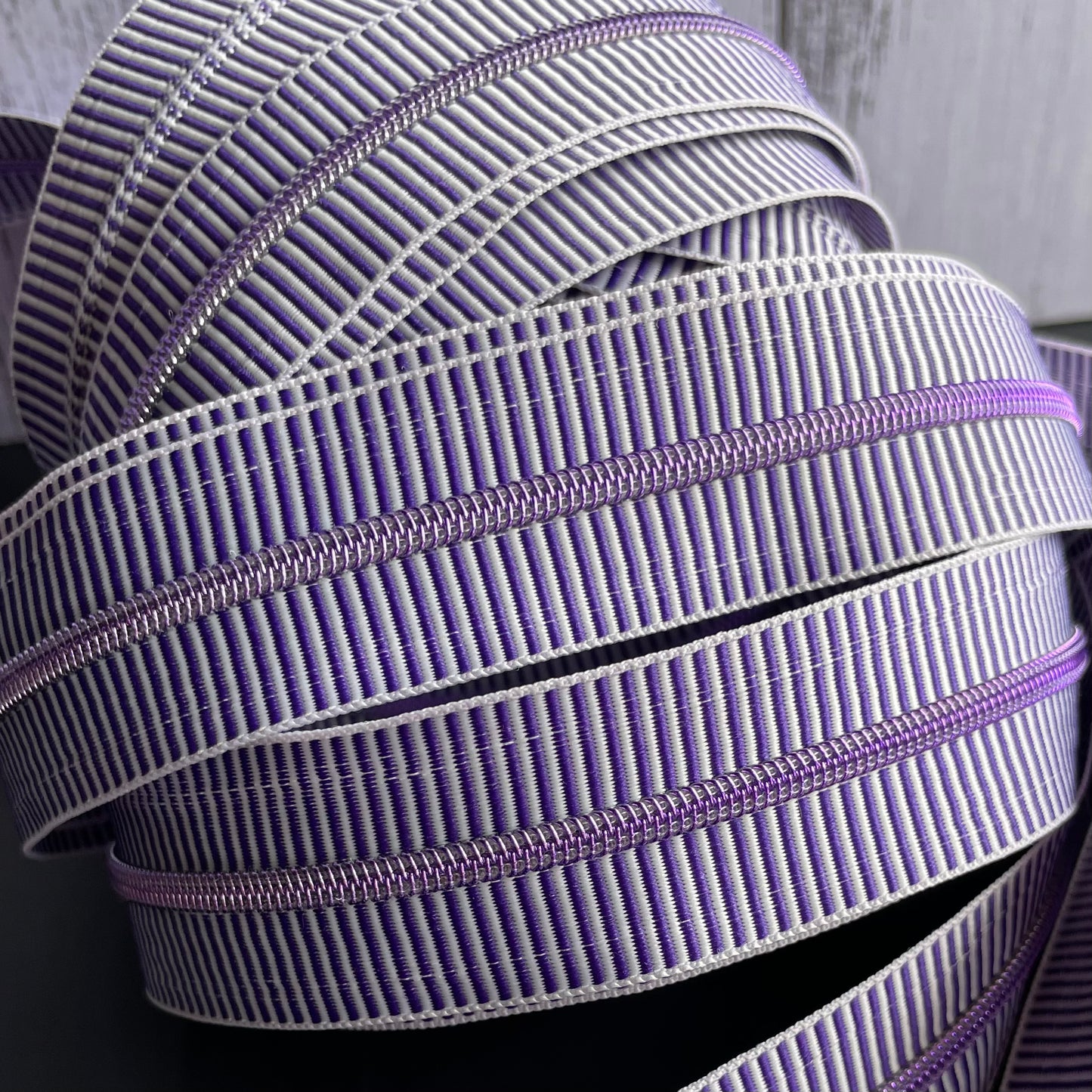 Zebra Purple #3 Zipper Tape - Seconds