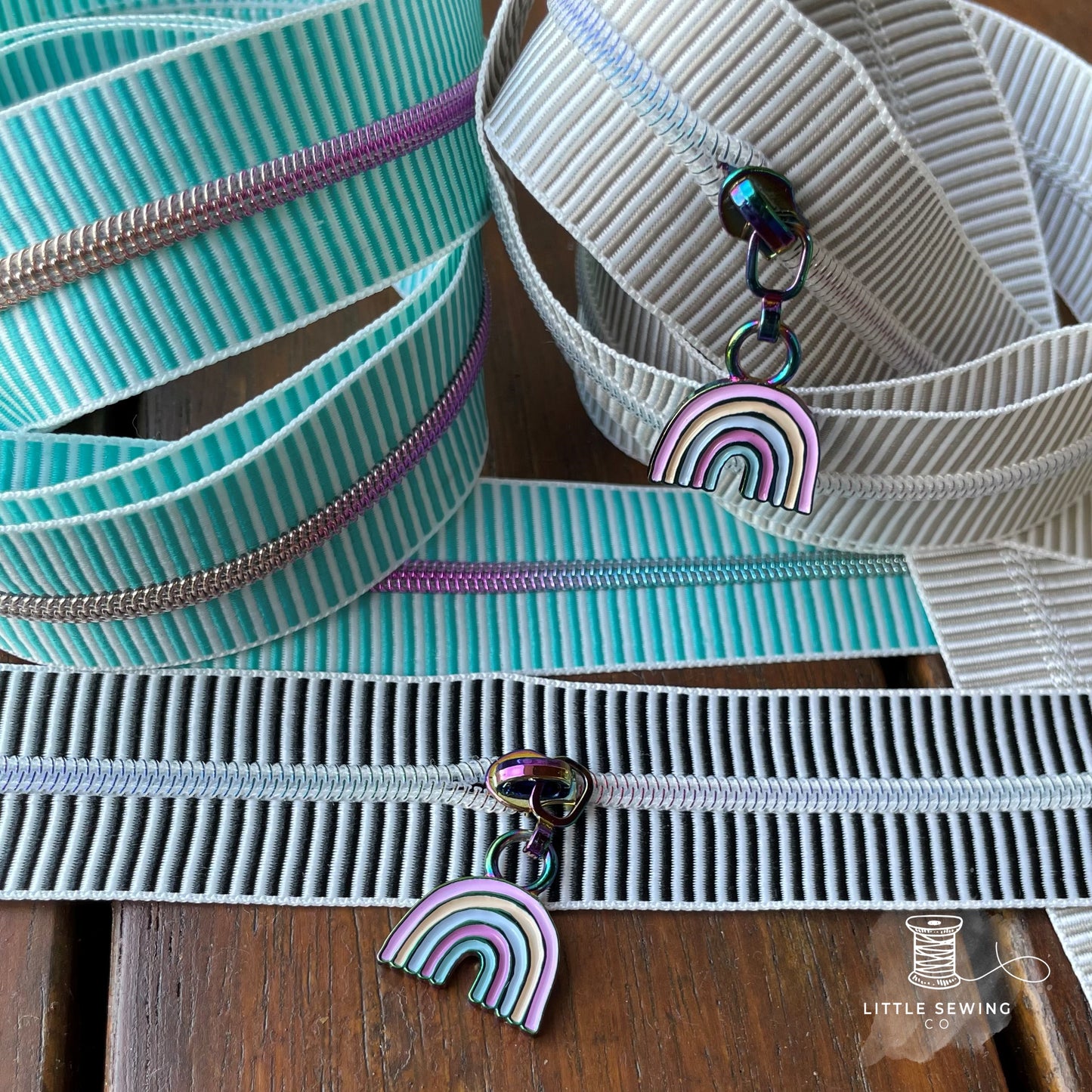 Mini Rainbow #3 Zipper Pull