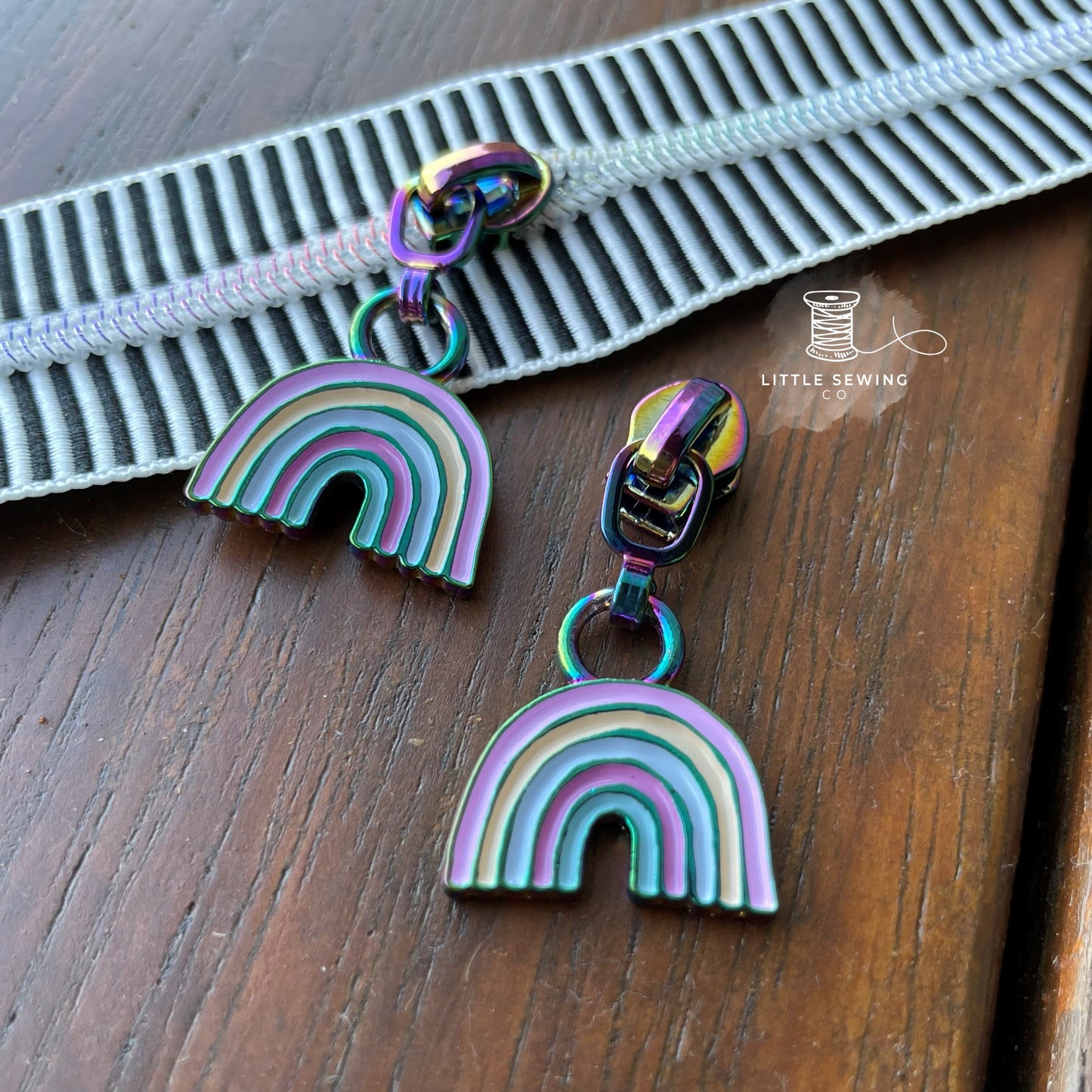 Mini Rainbow #3 Zipper Pull