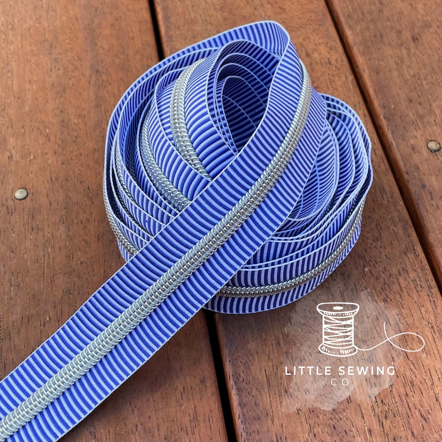 Navy Blue Zebra Stripe Zipper Tape #5