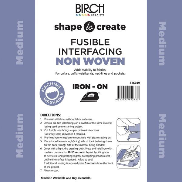 Shape to Create Iron on Non Woven Interfacing Medium - Black