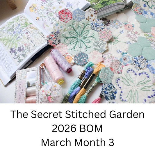 The Stitched Garden BOM 2026 EPP - March Month 3