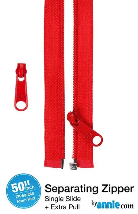 By Annie - 50″ Separating Zipper – Atom Red