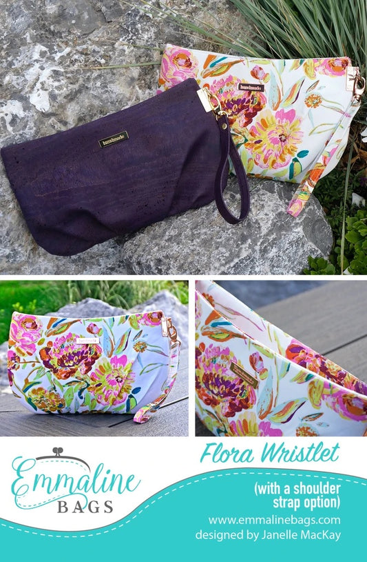 Flora Wristlet Paper Pattern by Emmaline Bags