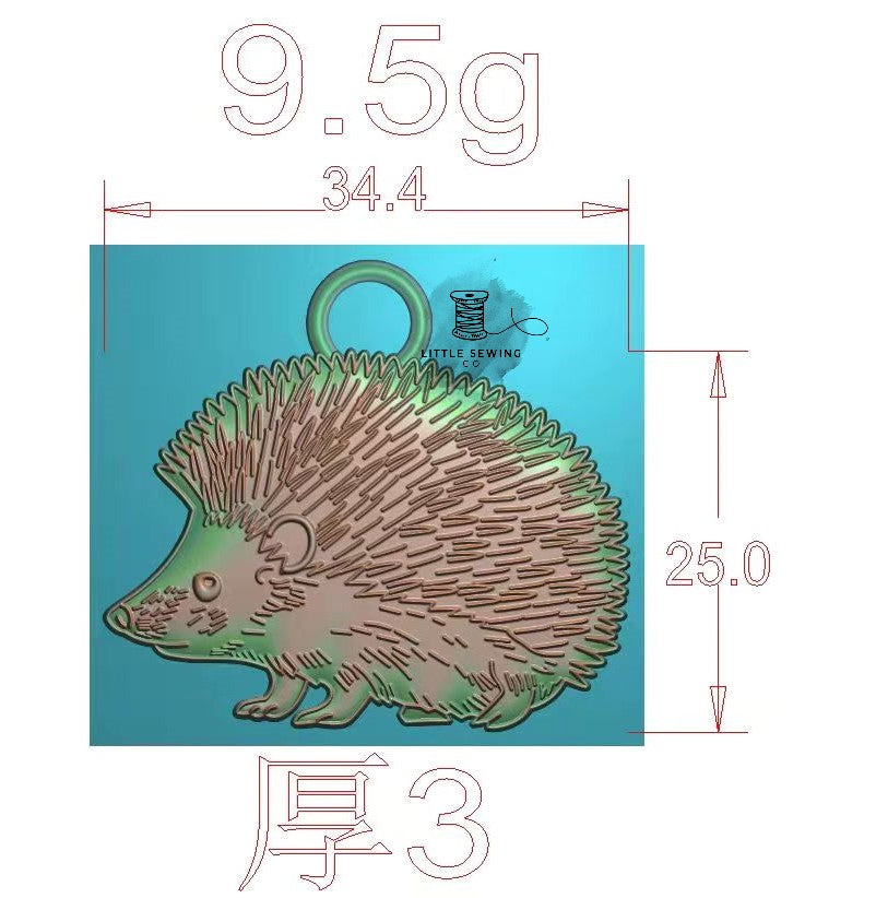 Hedgehog #5 Zipper Pull